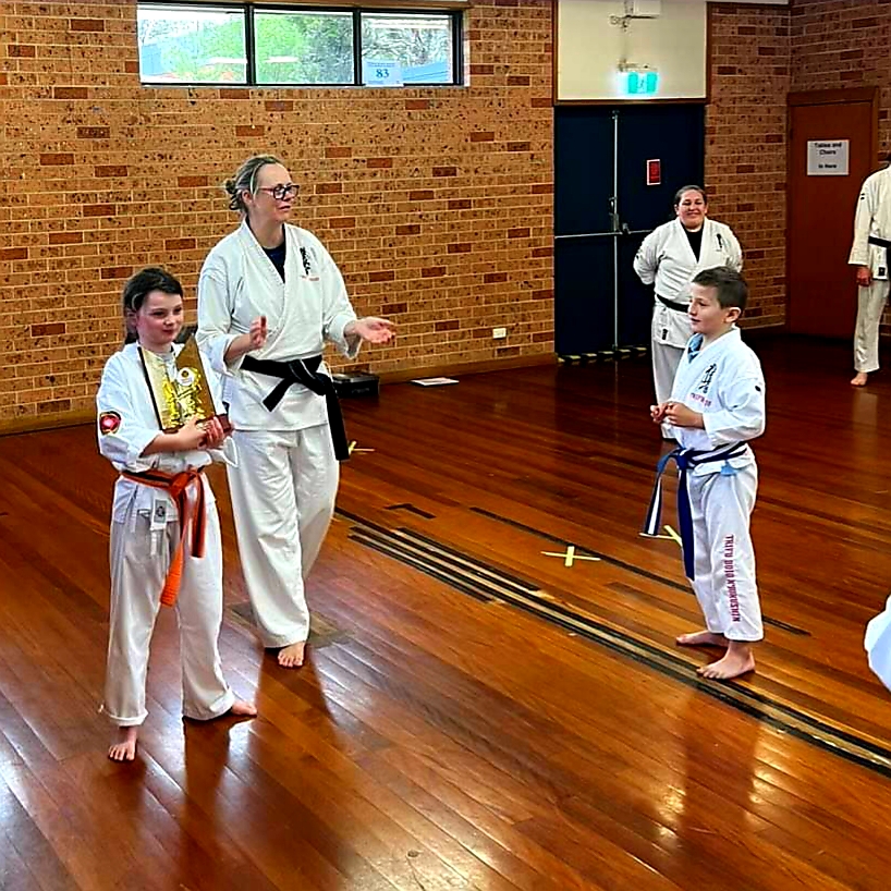 Kyokushin Karate student of the month at Wollondilly Karate in the Tahmoor dojo